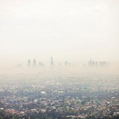 Smoke haze over city